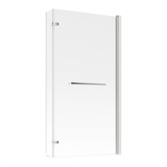 Signature L-Shaped Hinged Bath Screen with Rail 1500mm High x 815mm Wide - 6mm Glass