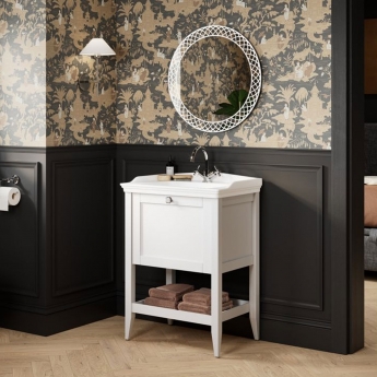 Signature Luigi Round LED Bathroom Mirror with Demister Pad 600mm Diameter | Product Image