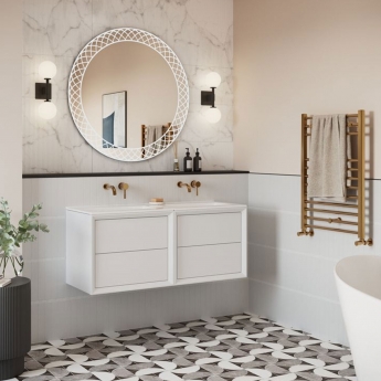 Signature Luigi Round LED Bathroom Mirror with Demister Pad 1000mm Diameter | Product Image