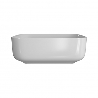 Signature Olmec Square Countertop Basin with Unslotted Waste 390mm Wide 0 Tap Hole - Matt White