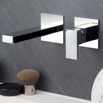 Vema Lys 2-Hole Basin Mixer Tap Wall Mounted - Chrome