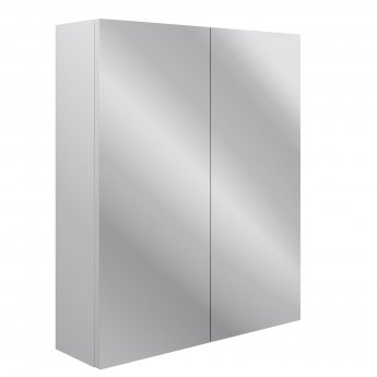 Signature Malmo 2-Door Mirrored Bathroom Cabinet 600mm Wide - Satin White Ash