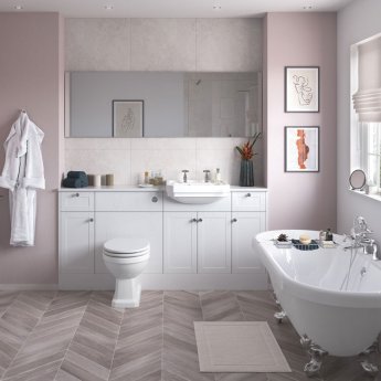 Signature Malmo Floor Standing 1-Door Base Unit 300mm Wide - Satin White Ash