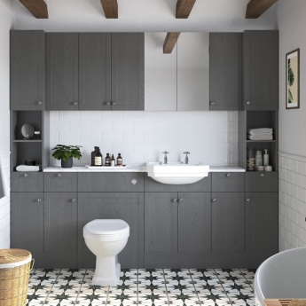 Signature Malmo Back to Wall WC Toilet Unit (No Top) 600mm Wide - Grey Ash