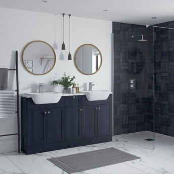 Signature Malmo Wall Hung 2-Door Storage Unit 600mm Wide - Indigo Ash