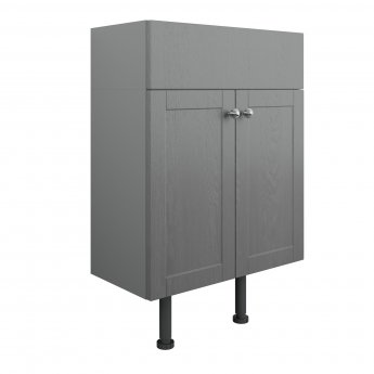 Signature Malmo Floor Standing 2-Door Vanity Unit 600mm Wide - Grey Ash
