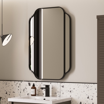 Signature Marco Bathroom Mirror 900mm H x 600mm W - Black | Product Image