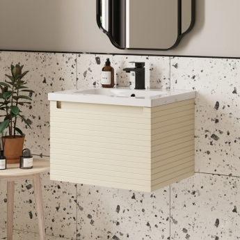 Signature Marshal Wall Hung 1-Drawer Vanity Unit with Basin 615mm Wide - Matt Cotton