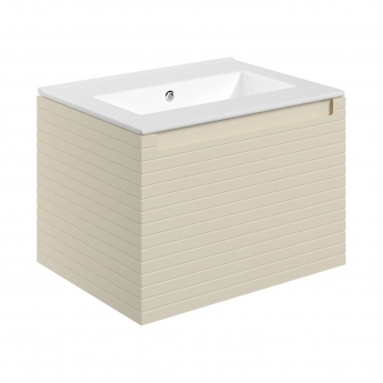 Signature Marshal Wall Hung 1-Drawer Vanity Unit with Thin Edge Basin 615mm Wide 0TH - Matt Cotton