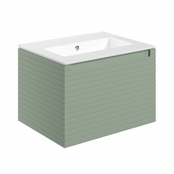 Signature Marshal Wall Hung 1-Drawer Vanity Unit with Thin Edge Basin 615mm Wide 0TH - Matt Willow Green | Product Image