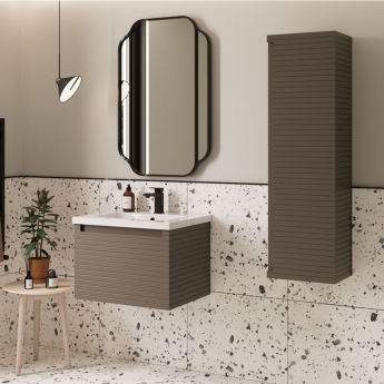 Signature Marshal Wall Hung 1-Door Tall Unit 350mm Wide - Matt Taupe | Product Image