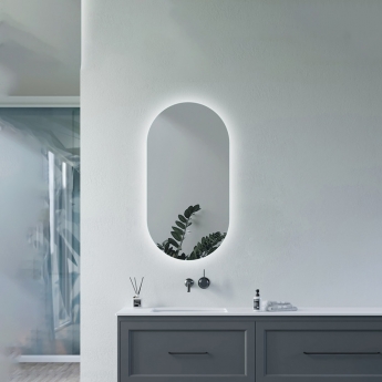 Signature Matilda Oblong Back-Lit LED Bathroom Mirror with Demister Pad 800mm H x 400mm W