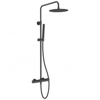 Vema Thermostatic Bar Mixer Shower with Shower Kit + Fixed Head - Matt Black