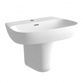 Signature Maya Basin and Semi Pedestal 600mm Wide - 1 Tap Hole