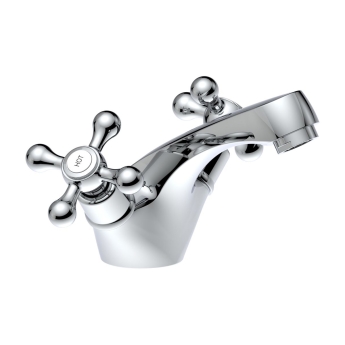 Signature Mayfair Basin Mixer Tap Dual Handle with Waste - Chrome | Product Image