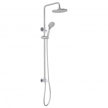 Signature Round Shower Riser Kit with Three Function Handset and Fixed Head - Chrome
