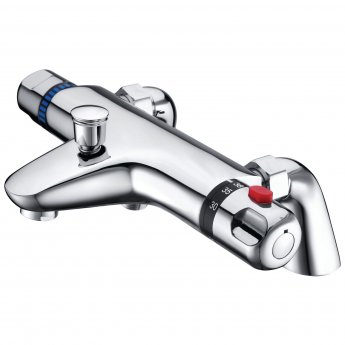 Signature Thermostatic Bath Shower Mixer Tap Pillar Mounted - Stainless Steel
