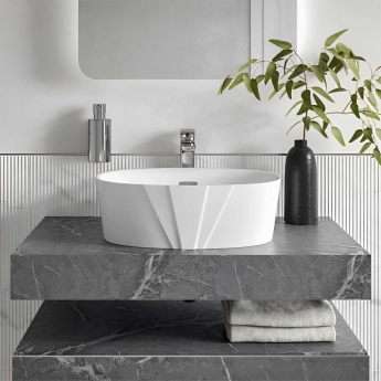 Signature Motif Sit-On Countertop Basin 460mm Wide 0 Tap Hole - White