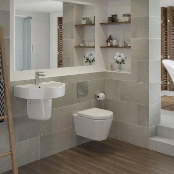 Signature Nazca Basin and Semi Pedestal 555mm Wide - 1 Tap Hole