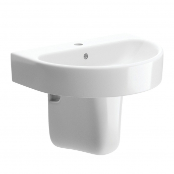 Signature Nazca Basin and Semi Pedestal 555mm Wide - 1 Tap Hole