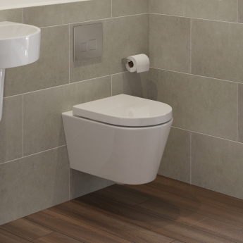 Signature Nazca Swirlux Rimless Wall Hung Toilet (inc Soft Close Seat) | Product Image