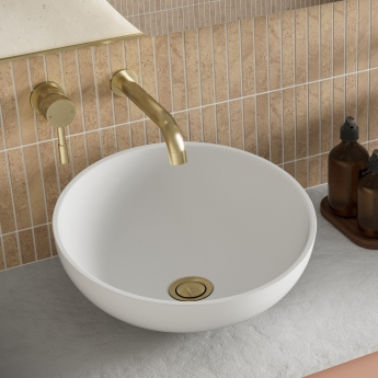 Signature Nexus Round Countertop Basin 380mm Wide 0 Tap Hole - White | Product Image