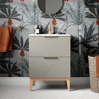 Signature Nouveau 615mm 2-Drawer Floor Standing Vanity Unit | Product Image