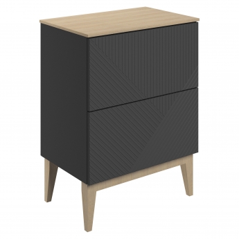 Signature Nouveau 610mm 2-Drawer Floor Standing Vanity Unit with Maple Oak Countertop