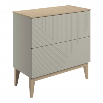 Signature Nouveau 810mm 2-Drawer Floor Standing Vanity Unit with Maple Oak Countertop