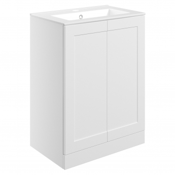 Signature Nouveau Floor Standing 2-Door Vanity Unit with Basin 615mm Wide - Matt White