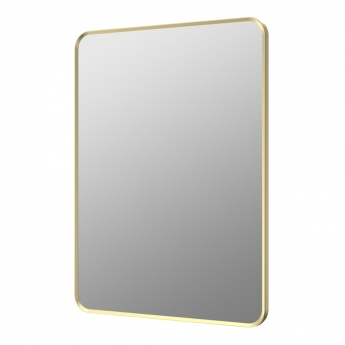 Signature Olivia Rectangular Bathroom Mirror 800mm H x 600mm W - Brushed Brass