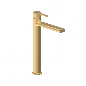Signature Onyx Tall Basin Mixer Tap Single Handle - Brushed Brass | Product Image