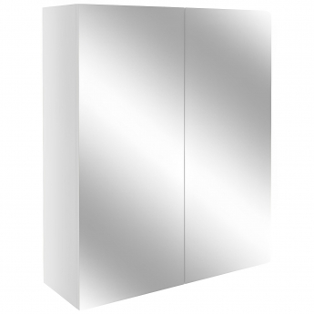 Signature Oslo 2-Door Mirrored Bathroom Cabinet 500mm Wide - Light Grey Gloss