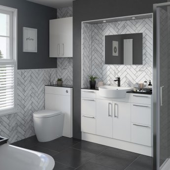 Signature Oslo Back to Wall WC Toilet Unit 500mm Wide - White Gloss