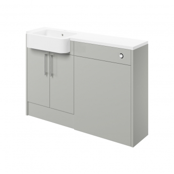 Signature Oslo LH Combination Unit with Basin 1242mm Wide - Light Grey Gloss