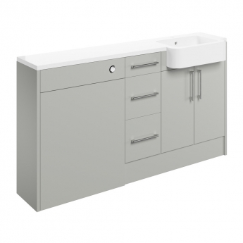 Signature Oslo RH 3-Drawer Combination Unit with Basin 1542mm Wide - Light Grey Gloss | Product Image