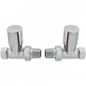 Signature Patterned Straight Radiator Valves (Pair) - Chrome | Product Image