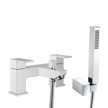 Signature Form Bath Shower Mixer Tap with Shower Kit and Bracket - Chrome