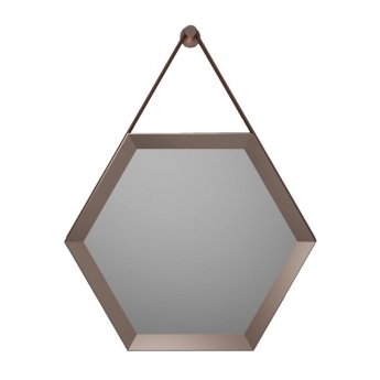 Signature Pietro Hexagonal Bathroom Mirror 433mm H x 500mm W - Bronze