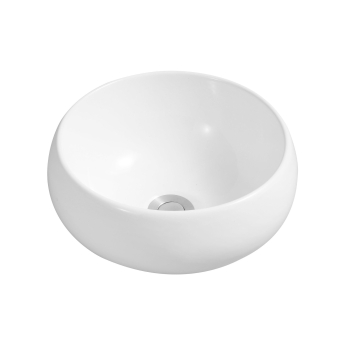 Signature Plato Round Sit-On Countertop Basin 310mm Wide 0 Tap Hole - White | Product Image
