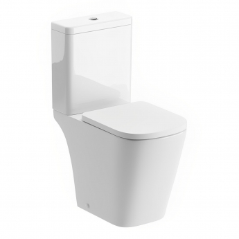Signature Poseidon Rimless Comfort Height Close Coupled Toilet with Push Button Cistern - Soft Close Seat