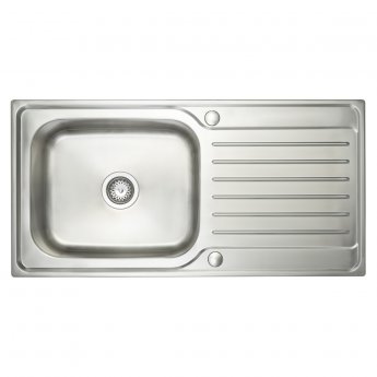 Prima Deep 1.0 Bowl Kitchen Sink with Waste Kit 1000mm L x 500mm W - Stainless Steel