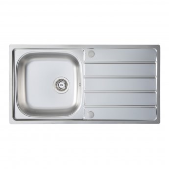 Signature Prima 1.0 Bowl Kitchen Sink with Sink Tap and Waste Kit 965mm L x 500mm W - Stainless Steel