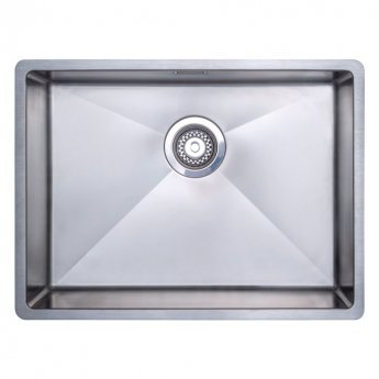 Prima+ R10 1.0 Bowl Undermount/Inset Large Kitchen Sink with Waste Kit 590mm L x 440mm W - Stainless Steel | Product Image