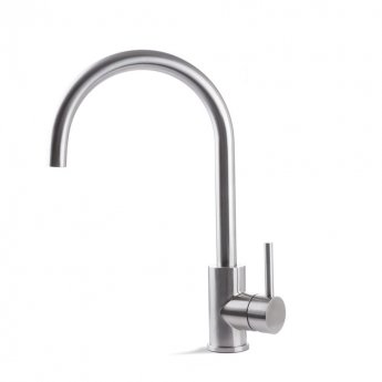 Prima+ Tiber Single Lever Round Kitchen Sink Mixer Tap - Stainless Steel