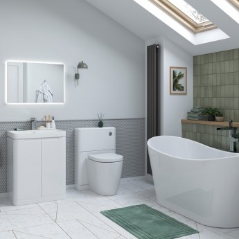 Signature Randers Back to Wall WC Toilet Unit 550mm Wide - White Gloss