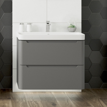 Signature Randers 800mm 2-Drawer Wall Hung Vanity Unit