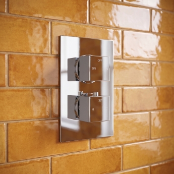 Signature React Thermostatic Dual Concealed Mixer Shower with Shower Kit + Fixed Shower Head - Chrome | Product Image