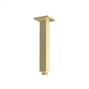 Signature React Square Ceiling Mounted Shower Arm 180mm Length - Brushed Brass