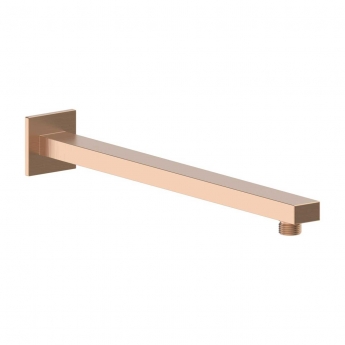 Signature React Square Wall Mounted Shower Arm 400mm Length - Brushed Bronze